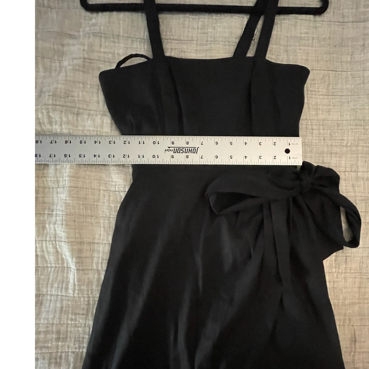 Gianni Bini - Black Tie Wrap Dress - Size 2 - Linen Blend - Smocked Back - Euc — image 5 of 8